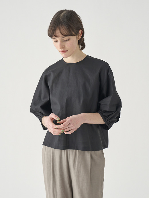 タックボリュームスリーブ７分袖ブラウス ｜FB161 詳細画像 NO2(L03640FB161_ブラック) 1