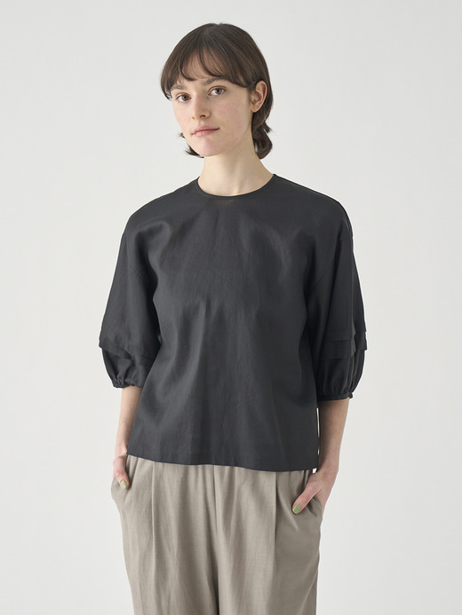 タックボリュームスリーブ７分袖ブラウス ｜FB161 詳細画像 NO2(L03640FB161_ブラック) 3