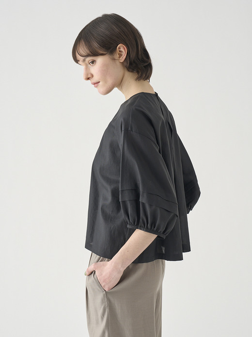 タックボリュームスリーブ７分袖ブラウス ｜FB161 詳細画像 NO2(L03640FB161_ブラック) 4