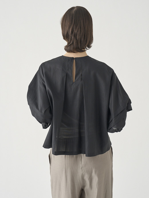 タックボリュームスリーブ７分袖ブラウス ｜FB161 詳細画像 NO2(L03640FB161_ブラック) 6