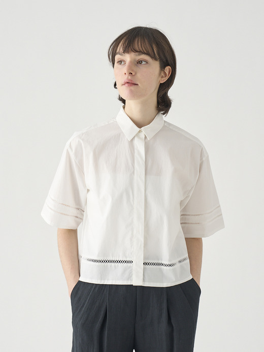 コットンレース半袖シャツ ｜FB166 詳細画像 NO1(L03640FB166_ホワイト) 3