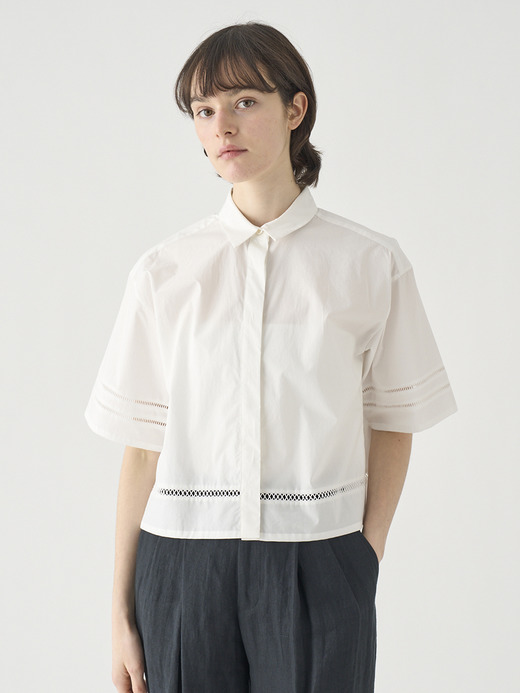 コットンレース半袖シャツ ｜FB166 詳細画像 NO1(L03640FB166_ホワイト) 4