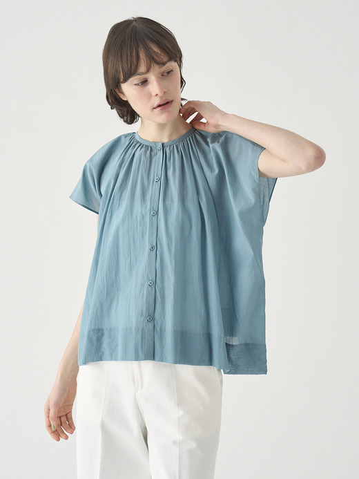 2WAYフレンチスリーブシアーブラウス ｜FB171 詳細画像 NO3(L03640FB171_ブルーグリーン) 1