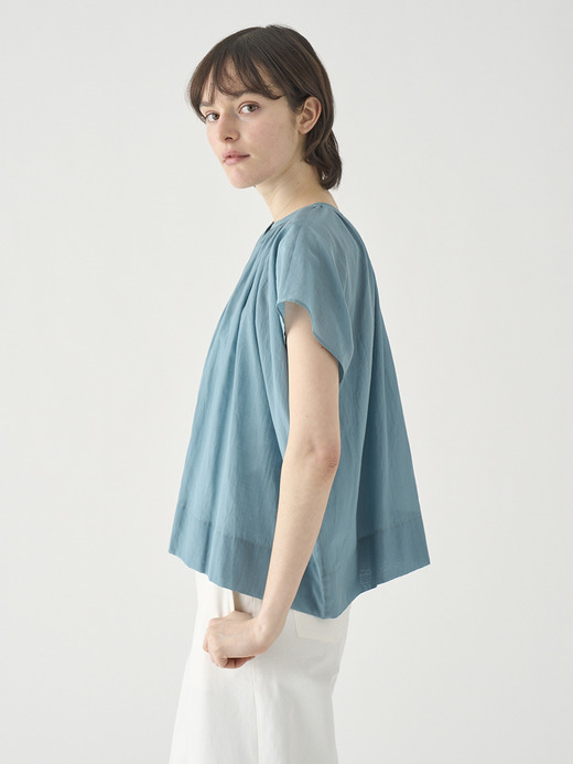 2WAYフレンチスリーブシアーブラウス ｜FB171 詳細画像 NO3(L03640FB171_ブルーグリーン) 4