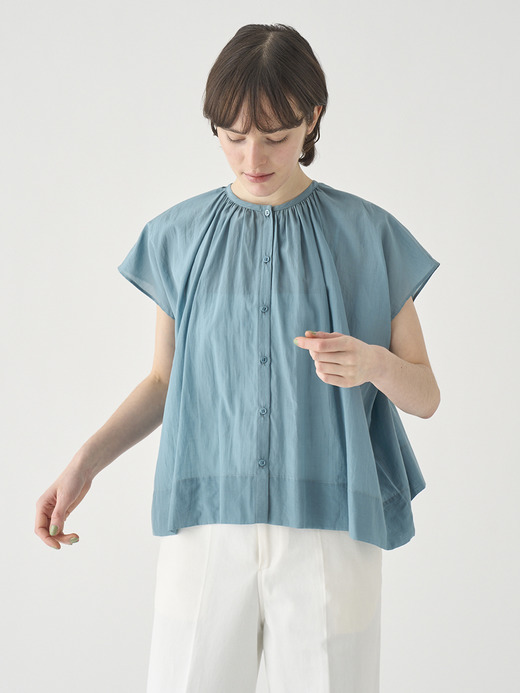 2WAYフレンチスリーブシアーブラウス ｜FB171 詳細画像 NO3(L03640FB171_ブルーグリーン) 6