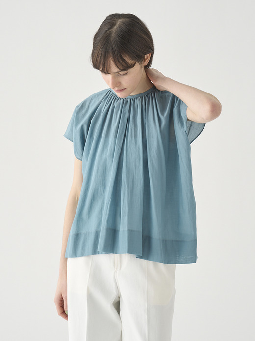 2WAYフレンチスリーブシアーブラウス ｜FB171 詳細画像 NO3(L03640FB171_ブルーグリーン) 8