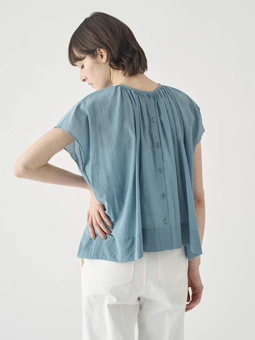 2WAYフレンチスリーブシアーブラウス ｜FB171 詳細画像 NO3(L03640FB171_ブルーグリーン) 9
