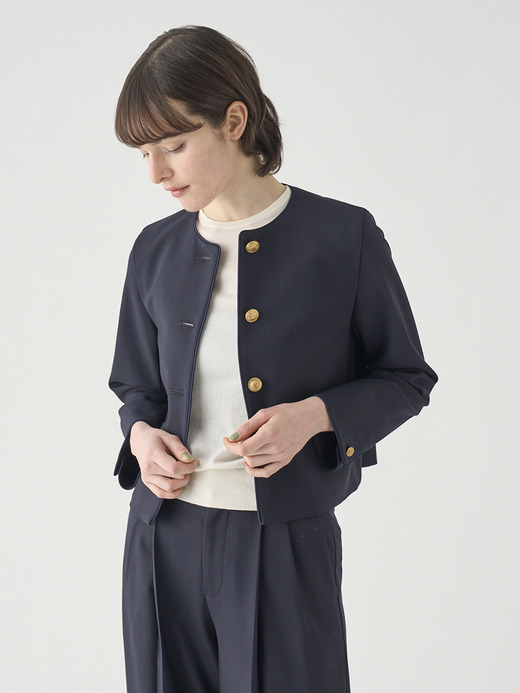 ノーカラー金ボタンジャケット ｜FJ151 詳細画像 NO2(L03640FJ151_ネイビー) 1