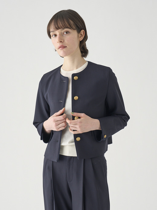 ノーカラー金ボタンジャケット ｜FJ151 詳細画像 NO2(L03640FJ151_ネイビー) 3