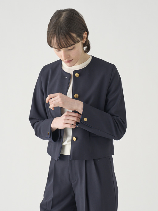 ノーカラー金ボタンジャケット ｜FJ151 詳細画像 NO2(L03640FJ151_ネイビー) 4