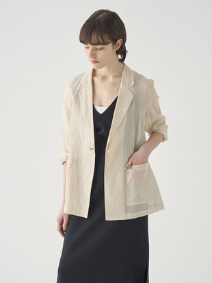 オーガニックコットン シアーテーラードジャケット ｜FJ182