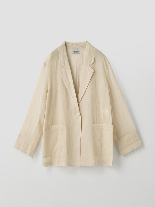 オーガニックコットン シアーテーラードジャケット ｜FJ182 詳細画像 NO1(L03640FJ182_オフホワイト) 2