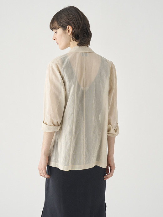 オーガニックコットン シアーテーラードジャケット ｜FJ182 詳細画像 NO1(L03640FJ182_オフホワイト) 7