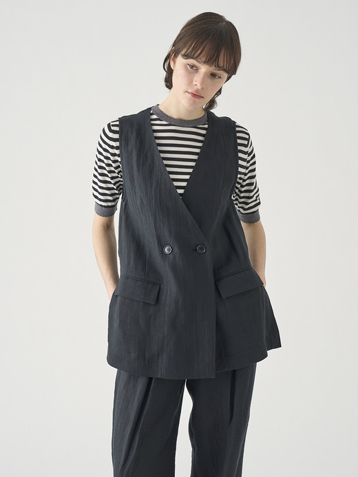 リネンロングジレ ｜FJ183 詳細画像 NO2(L03640FJ183_ブラック) 10