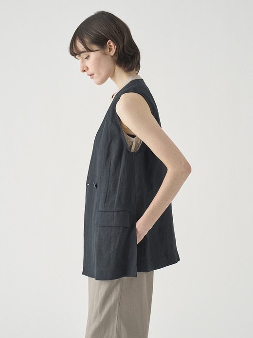 リネンロングジレ ｜FJ183 詳細画像 NO2(L03640FJ183_ブラック) 5