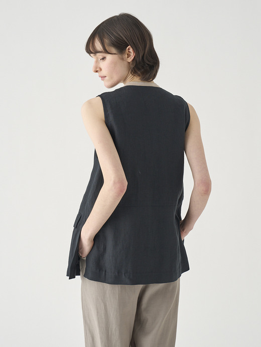 リネンロングジレ ｜FJ183 詳細画像 NO2(L03640FJ183_ブラック) 6