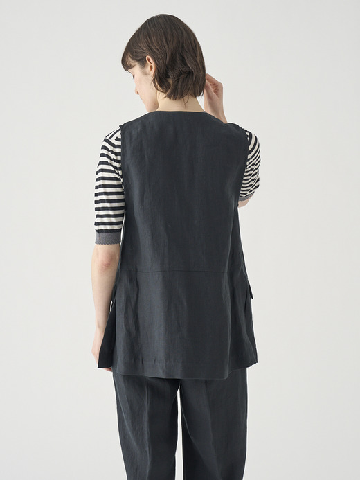 リネンロングジレ ｜FJ183 詳細画像 NO2(L03640FJ183_ブラック) 8
