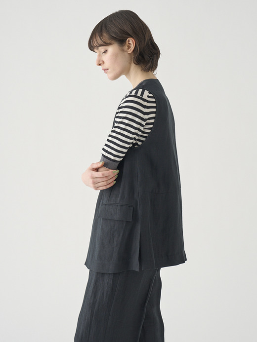 リネンロングジレ ｜FJ183 詳細画像 NO2(L03640FJ183_ブラック) 9