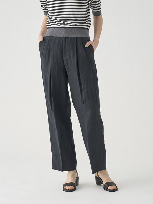 リネン２タックパンツ ｜FP167 詳細画像 NO2(L03640FP167_ブラック) 3