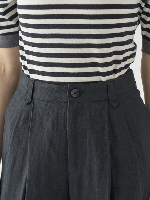 リネン２タックパンツ ｜FP167 詳細画像 NO2(L03640FP167_ブラック) 7