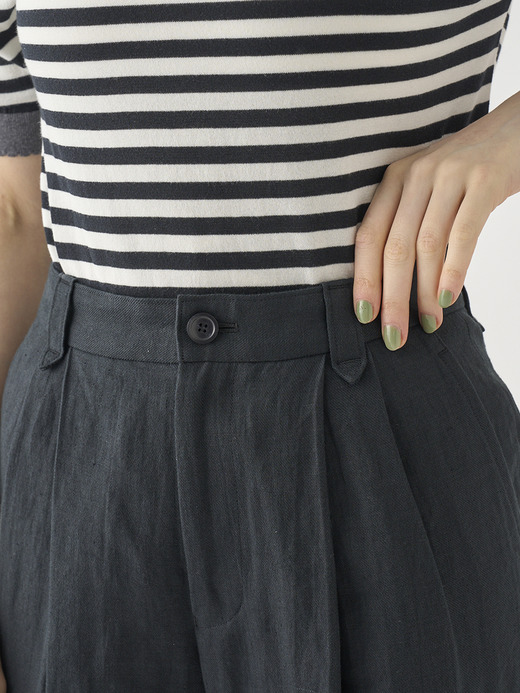 リネン２タックパンツ ｜FP167 詳細画像 NO2(L03640FP167_ブラック) 8