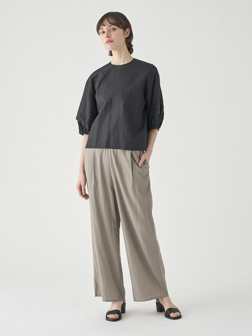 キュプラコットン ギャザーイージーワイドパンツ ｜FP178 詳細画像 NO1(L03640FP178_モカ) 1