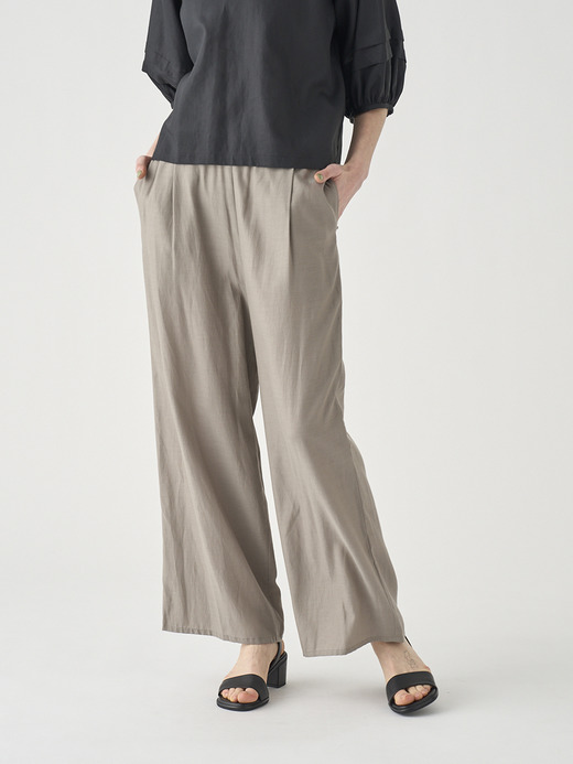 キュプラコットン ギャザーイージーワイドパンツ ｜FP178 詳細画像 NO1(L03640FP178_モカ) 4