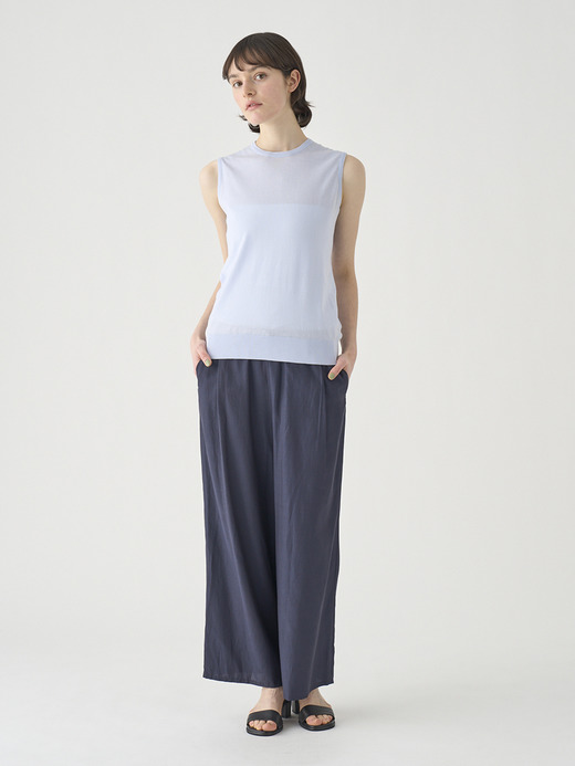 キュプラコットン ギャザーイージーワイドパンツ ｜FP178 詳細画像 NO2(L03640FP178_ネイビー) 1