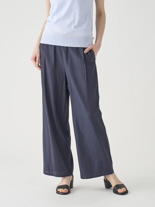 キュプラコットン ギャザーイージーワイドパンツ ｜FP178 詳細画像 NO2(L03640FP178_ネイビー) 3