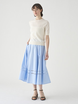 コットンレースギャザースカート ｜FS169
