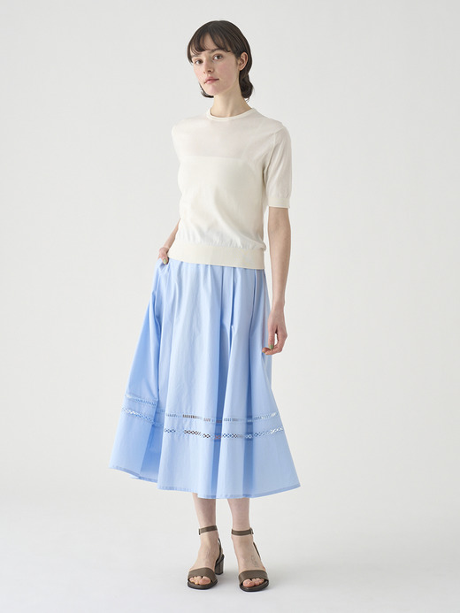 コットンレースギャザースカート ｜FS169 詳細画像 NO2(L03640FS169_ライトブルー) 1