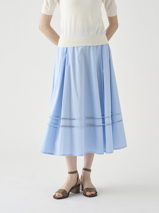 コットンレースギャザースカート ｜FS169 詳細画像 NO2(L03640FS169_ライトブルー) 3