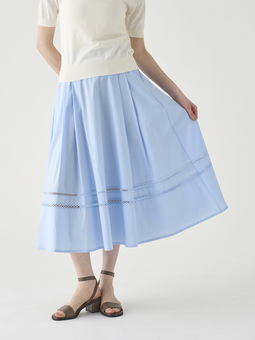 コットンレースギャザースカート ｜FS169 詳細画像 NO2(L03640FS169_ライトブルー) 4
