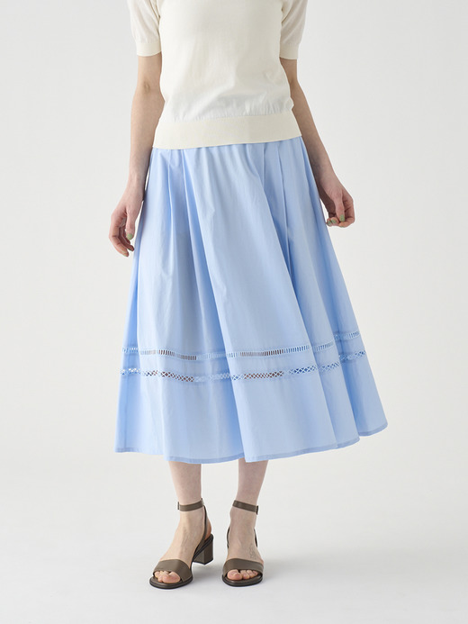 コットンレースギャザースカート ｜FS169 詳細画像 NO2(L03640FS169_ライトブルー) 5