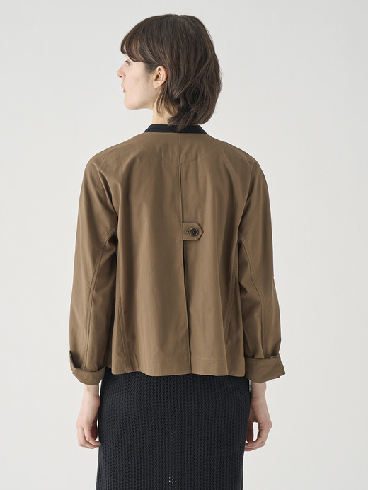 コットンギャバジン　ノーカラーショートブルゾン ｜JM156 詳細画像 NO1(L03640JM156_ブラウン) 6