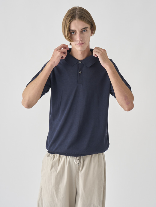 [Anglo Indian Gauze] 半袖ニットポロシャツ | LEYBURN | 30G EASY FIT 詳細画像 NAVY 6