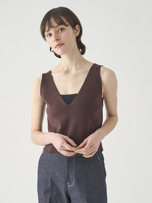 ノースリーブコットン リブニットブラレット | MARIE | 30G