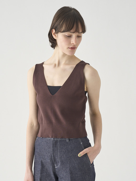 ノースリーブコットン リブニットブラレット | MARIE | 30G 詳細画像 RAISIN 3