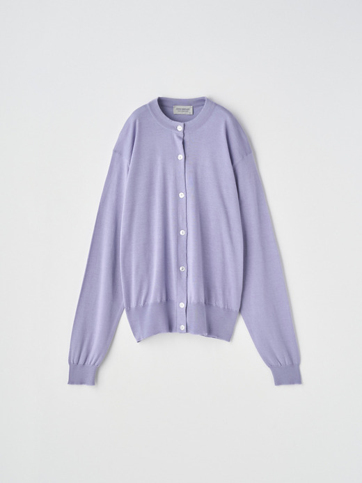 [Anglo Indian Gauze]クルーネック長袖ニットカーディガン | MERION | 30G 詳細画像 LILA 2