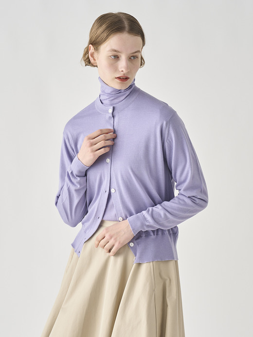 [Anglo Indian Gauze]クルーネック長袖ニットカーディガン | MERION | 30G 詳細画像 LILA 8