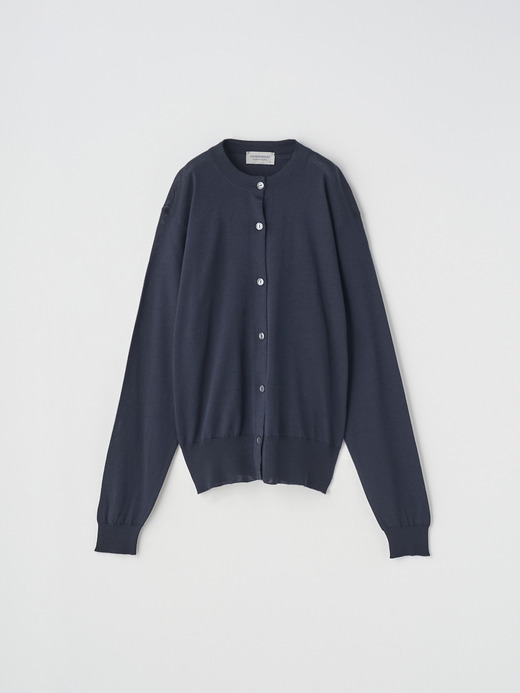 [Anglo Indian Gauze]クルーネック長袖ニットカーディガン | MERION | 30G 詳細画像 NAVY 1