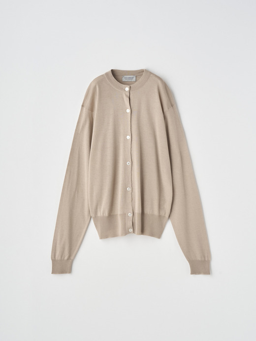 [Anglo Indian Gauze]クルーネック長袖ニットカーディガン | MERION | 30G 詳細画像 OAT 2