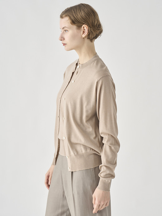 [Anglo Indian Gauze]クルーネック長袖ニットカーディガン | MERION | 30G 詳細画像 OAT 9