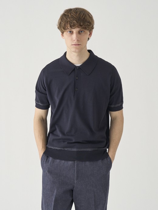 [Anglo Indian Gauze]ティッピングニットポロシャツ | MONROE | 30G EASY FIT 詳細画像 NO3(MONROE) 1