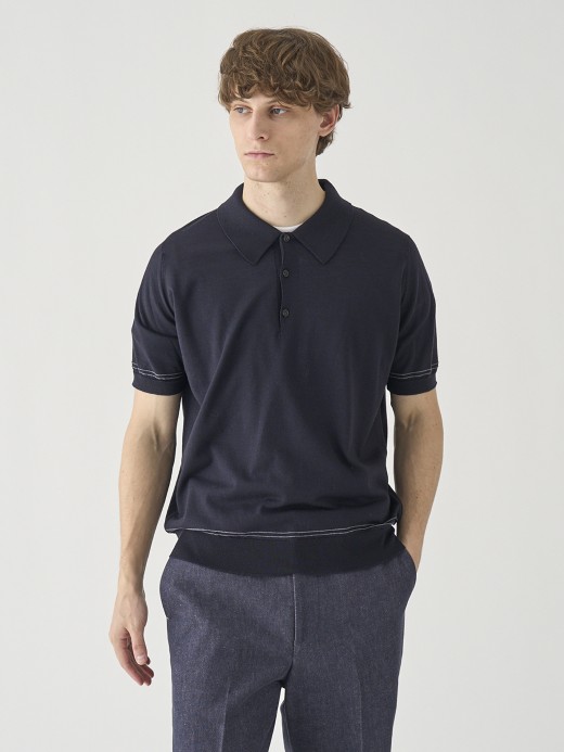 [Anglo Indian Gauze]ティッピングニットポロシャツ | MONROE | 30G EASY FIT 詳細画像 NO3(MONROE) 2