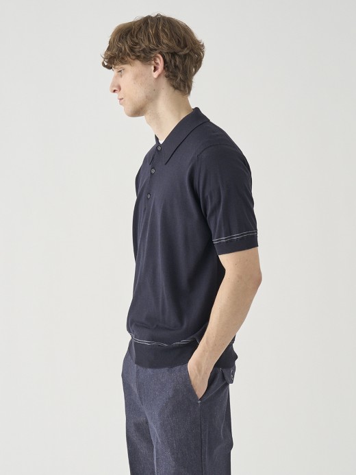 [Anglo Indian Gauze]ティッピングニットポロシャツ | MONROE | 30G EASY FIT 詳細画像 NO3(MONROE) 3