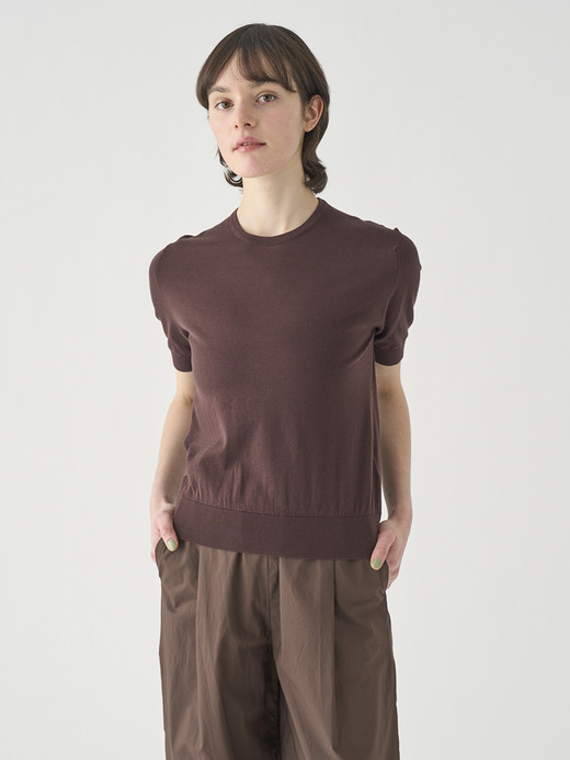 半袖コットンニットプルオーバー | NELL | 30G MODERN FIT 詳細画像 RAISIN 1