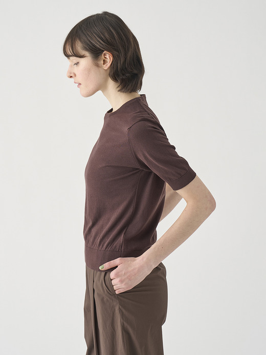 半袖コットンニットプルオーバー | NELL | 30G MODERN FIT 詳細画像 RAISIN 4