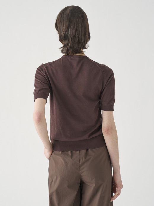 半袖コットンニットプルオーバー | NELL | 30G MODERN FIT 詳細画像 RAISIN 6
