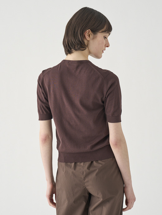 半袖コットンニットプルオーバー | NELL | 30G MODERN FIT 詳細画像 RAISIN 7